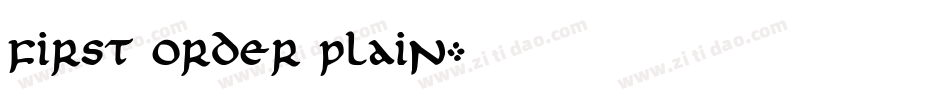 First Order Plain字体转换